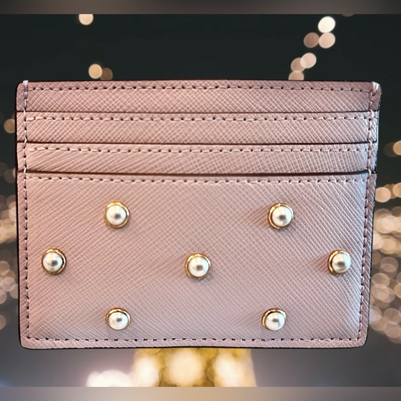 kate spade Gorgeous 2 sided, top pocket faux pearl Card holder Madison NWT - Picture 10 of 13
